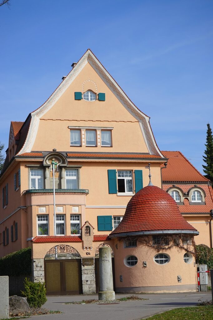 villa, mansion, architecture, building, estate, residence, house, orange, dream home, dream apartment, dream villa, villa kunterbunt, kunterbunt, red