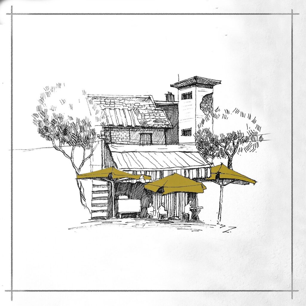 house, trees, sketch, line art, nature, street sketch, street style, house sketch, home, line drawing